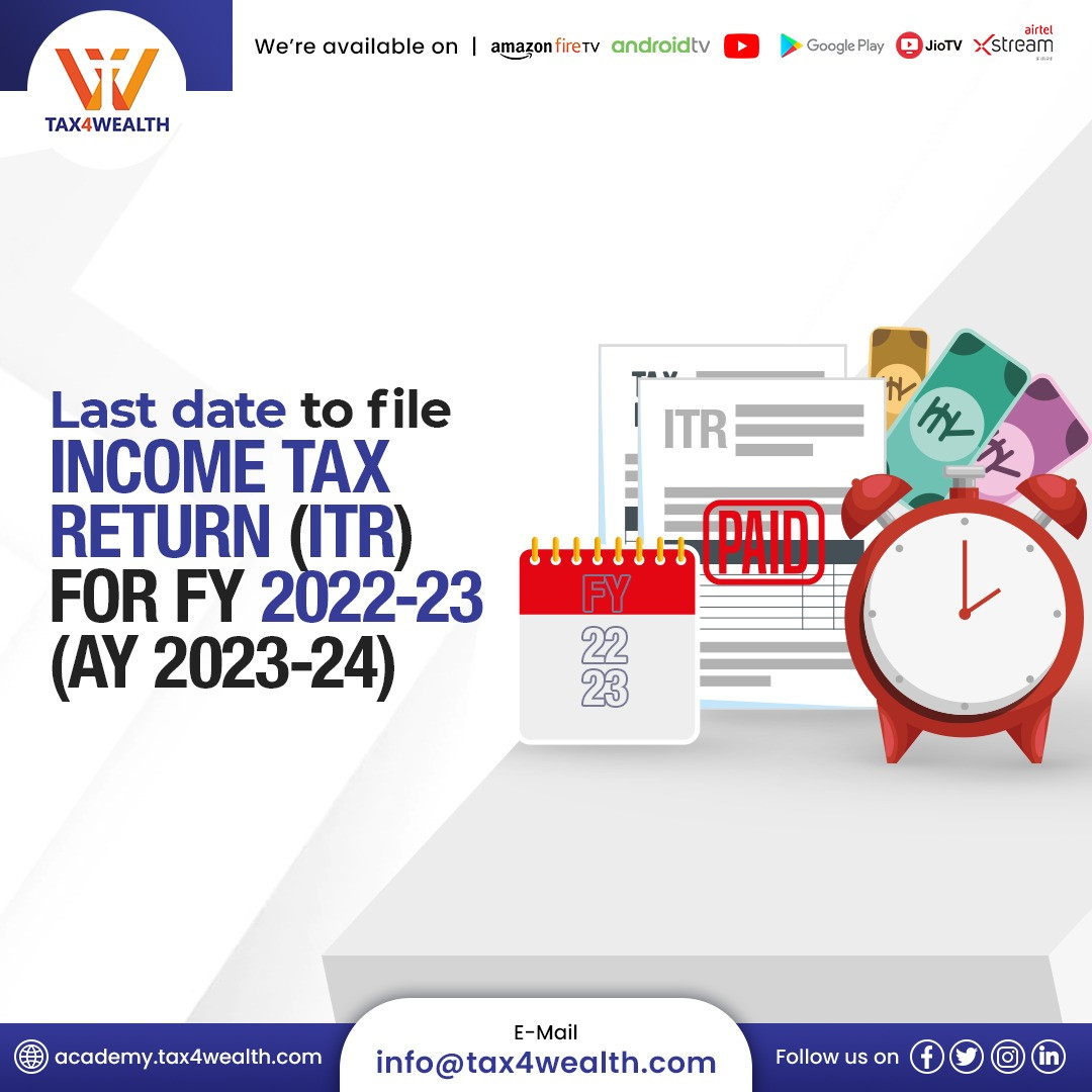 Last Date To File Income Tax Return Itr For Fy Ay
